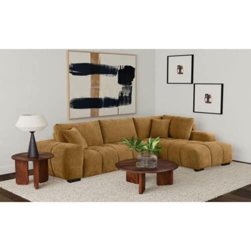 CAMACHO UPHOLSTERED CHAISE SECTIONAL SOFA, AMBER
