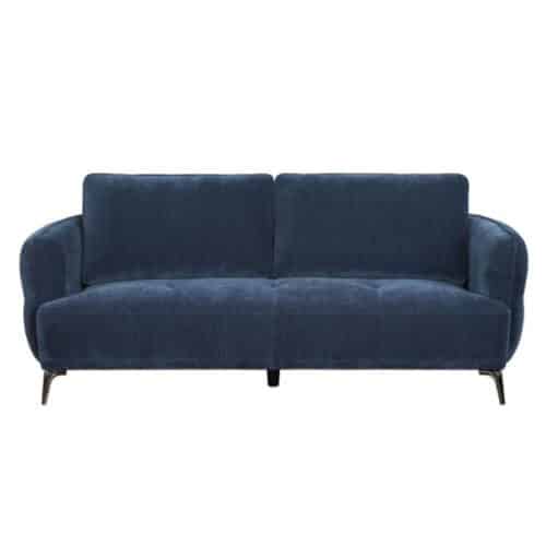 LIVELY CHENILLE UPHOLSTERED MODERN TRACK ARM SOFA, BLUE