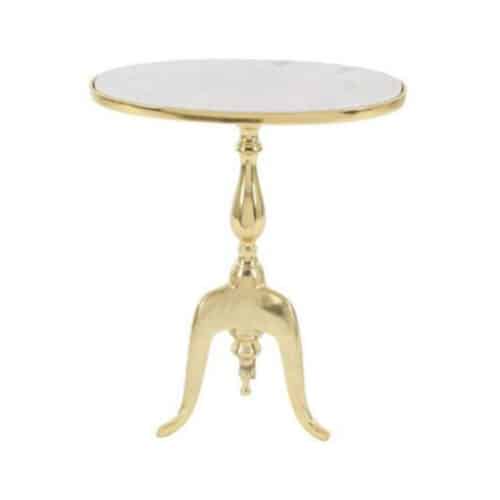 GOLD MARBLE TRADITIONAL ACCENT TABLE