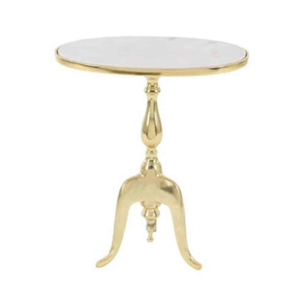 GOLD MARBLE TRADITIONAL ACCENT TABLE