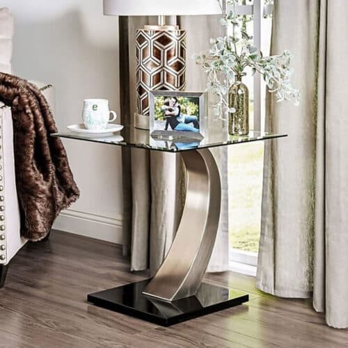 WILLEMSE GLASS TOP END TABLE