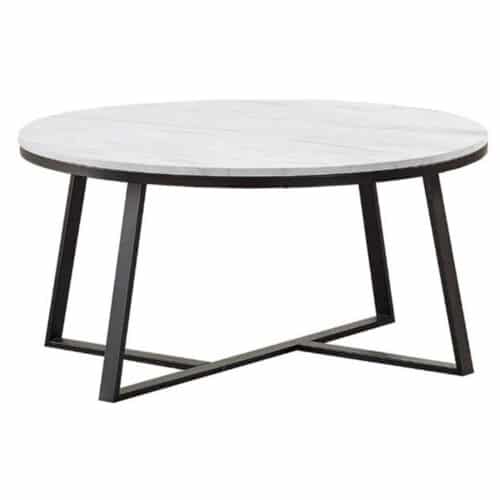 HUGO ROUND FAUX MARBLE COFFEE TABLE