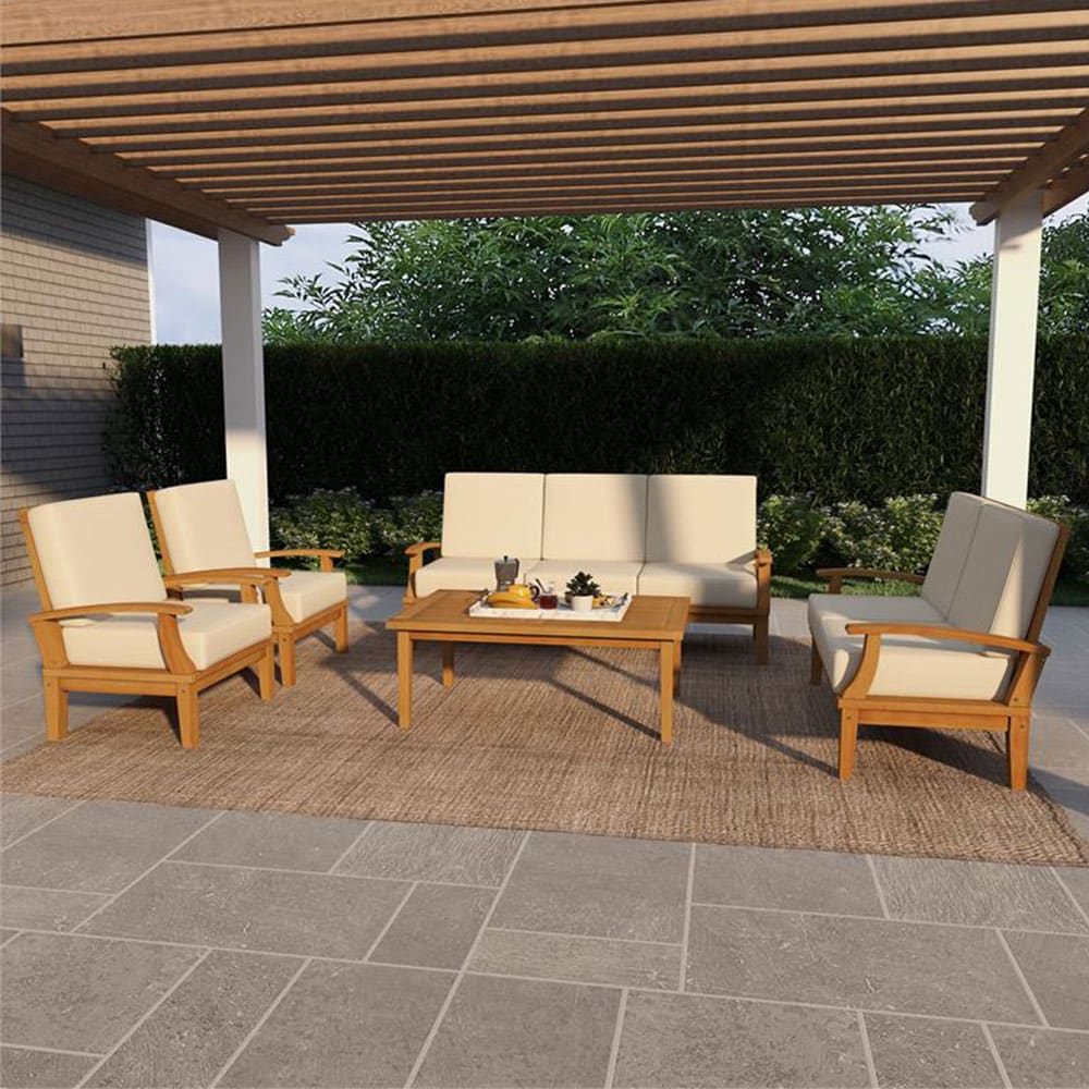 TEAK WOOD  OUTDOOR SEATING SET OF 5 - Image 3