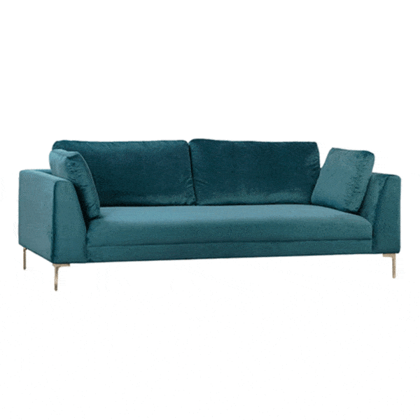 DARWIN VELVET SOFA, EMERALD BLUE