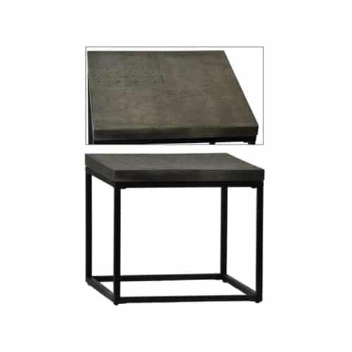 BLK IRON BASE STAMP CONCR. TOP SD TABLE