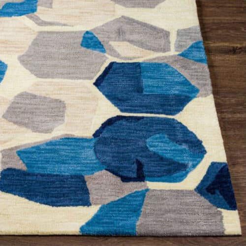 RIVIERA BLUE HANDMADE RUG    5′ X 7’6″