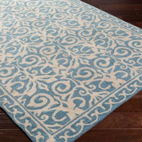 BLUE SAMUAL  HANDMADE RUG    5′ x 7’6″