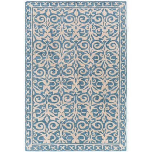 BLUE SAMUAL  HANDMADE RUG    5′ x 7’6″