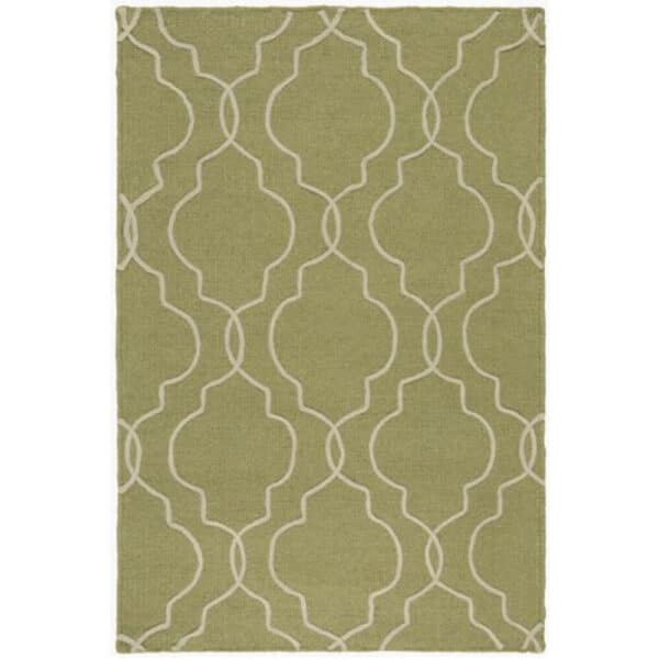 GREEN SEABROOK HANDMADE RUG   3'6" x 5'6"