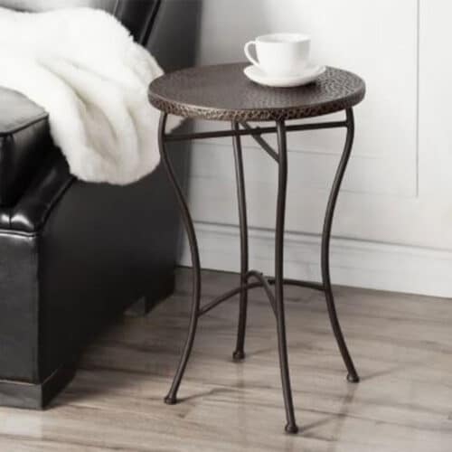 HAMMERED TOP ROUND ACCENT TABLE