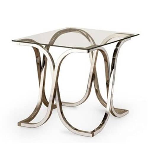 CONTEMPORY NICKEL END TABLE
