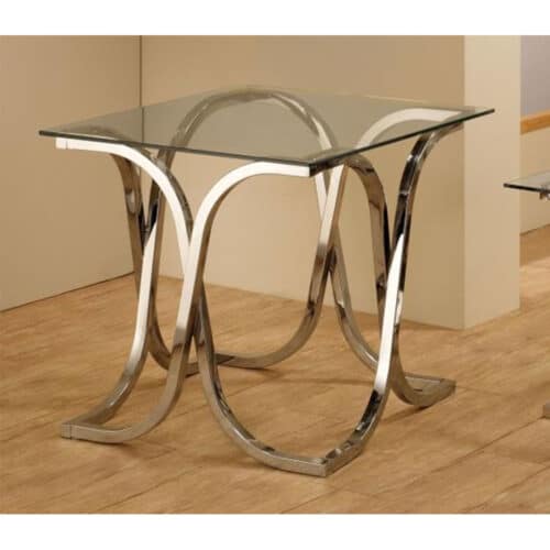 CONTEMPORY NICKEL END TABLE