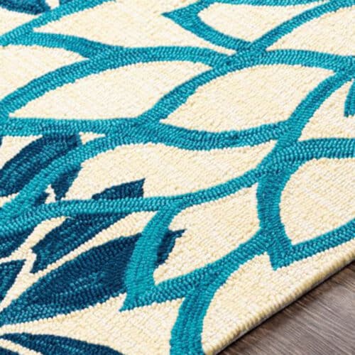 RAIN BLUE FLORAL RUG    3′ x 5′