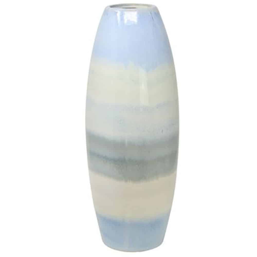 14.5" BLUE MULTICOLOR CERAMIC CONE VASE