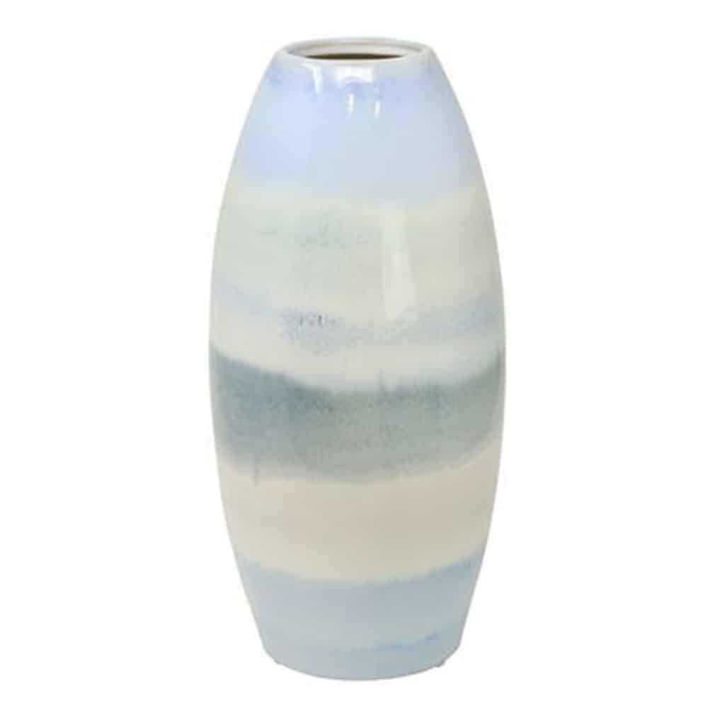 11.75" BLUE MULTICOLOR CERAMIC CONE VASE