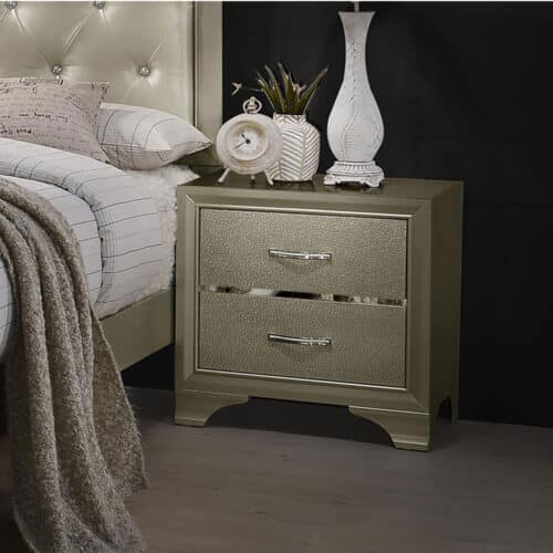 BEAUMONT 2-DRAWER NIGHTSTAND CHAMPAGNE