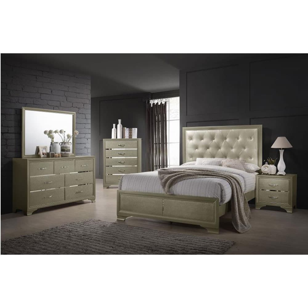 BEAUMONT 2-DRAWER NIGHTSTAND CHAMPAGNE - Image 3