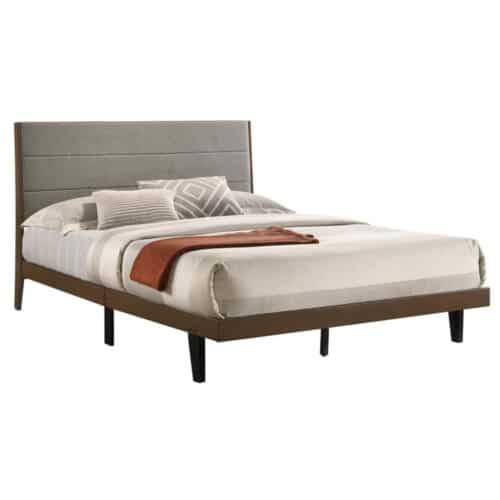 MAYS WOOD EASTERN KING PANEL BED WALNUT
