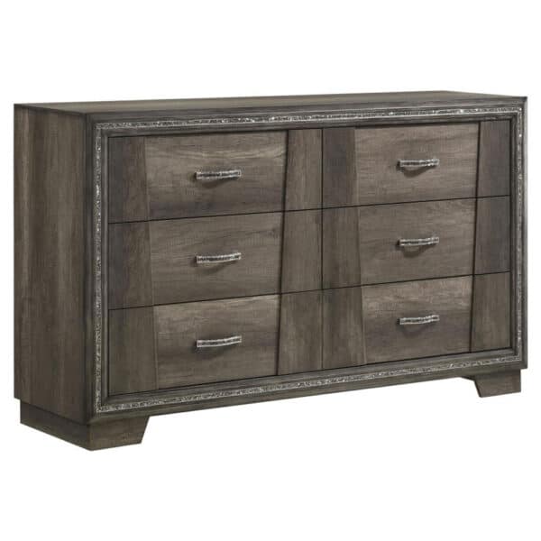 JANINE 6- DRAWER GREY DRESSER