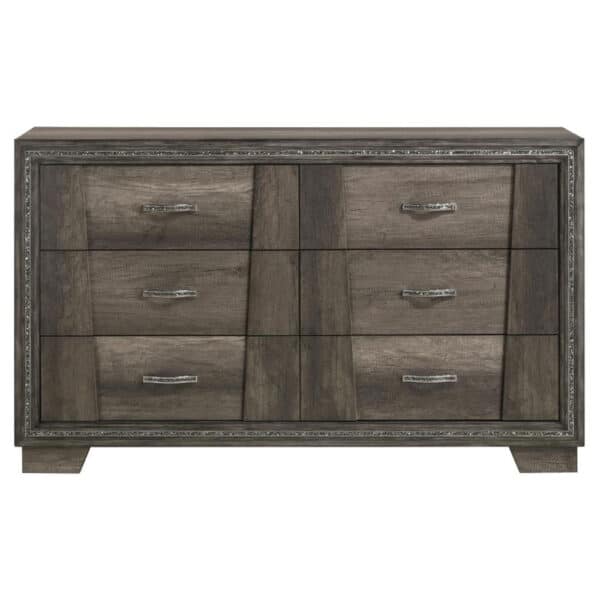 JANINE 6- DRAWER GREY DRESSER - Image 3