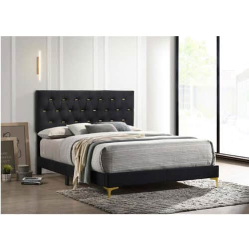 KENDALL UPHOLSTERED EASTERN KING PANEL BED BLACK