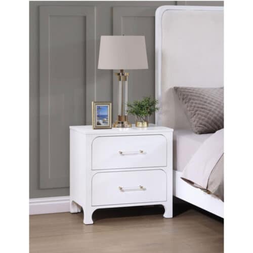 ANASTASIA 2-DRAWER NIGHTSTAND PEARL WHITE