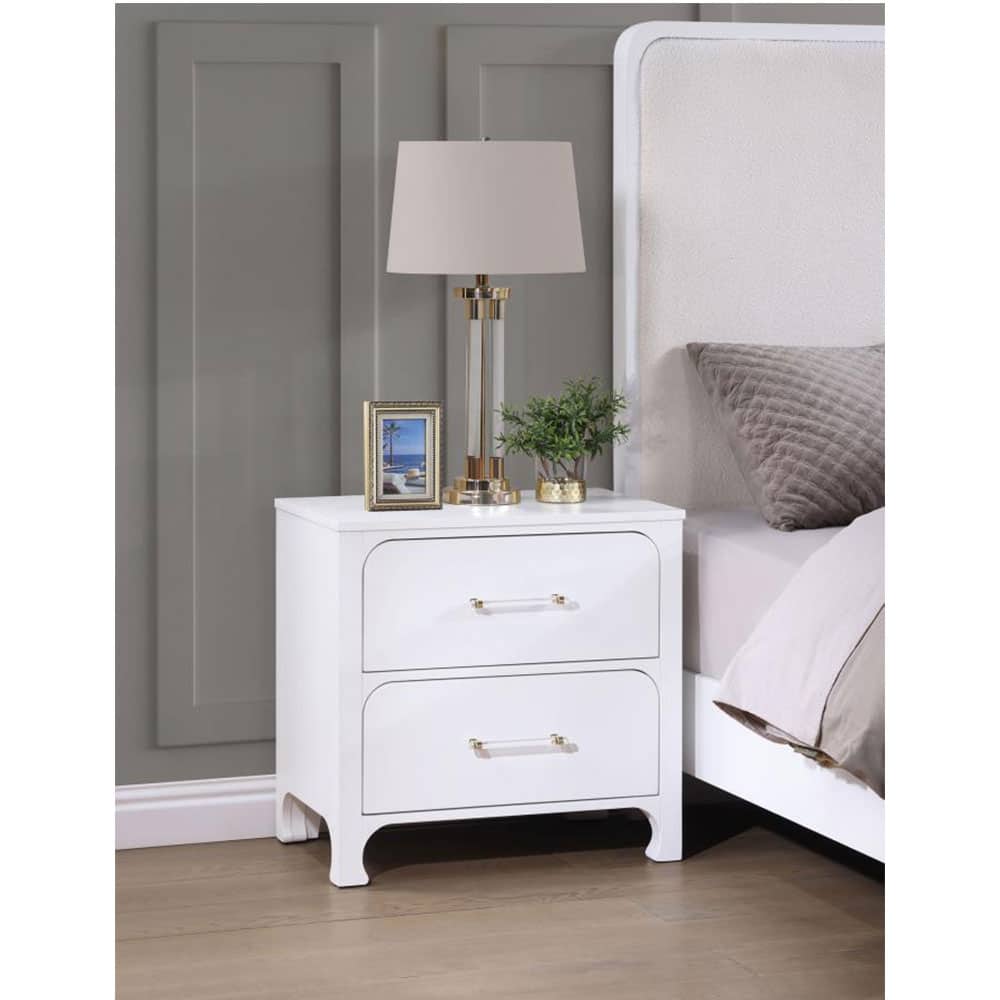 ANASTASIA 2-DRAWER NIGHTSTAND PEARL WHITE - Image 2