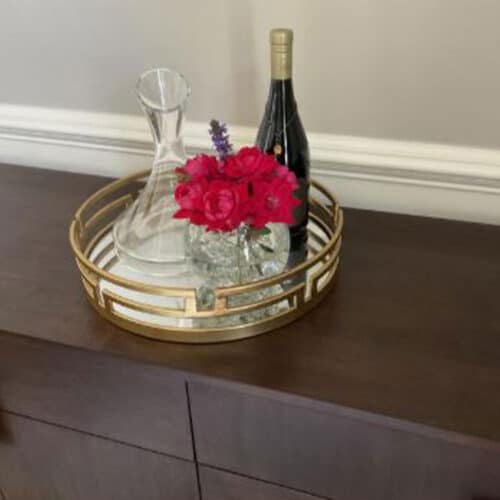 EPIC GOLD GEOMETRIC MIRROR TRAY