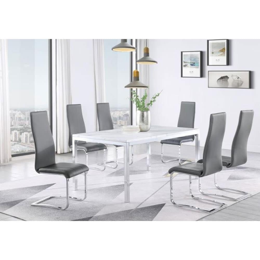 MONTCLAIR UPHOLSTERED HIGH BACK CHAIR,  GREY, SET OF 4 - Image 2