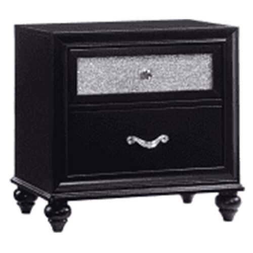 BARZINI 2-DRAWER NIGHTSTAND IN BLACK