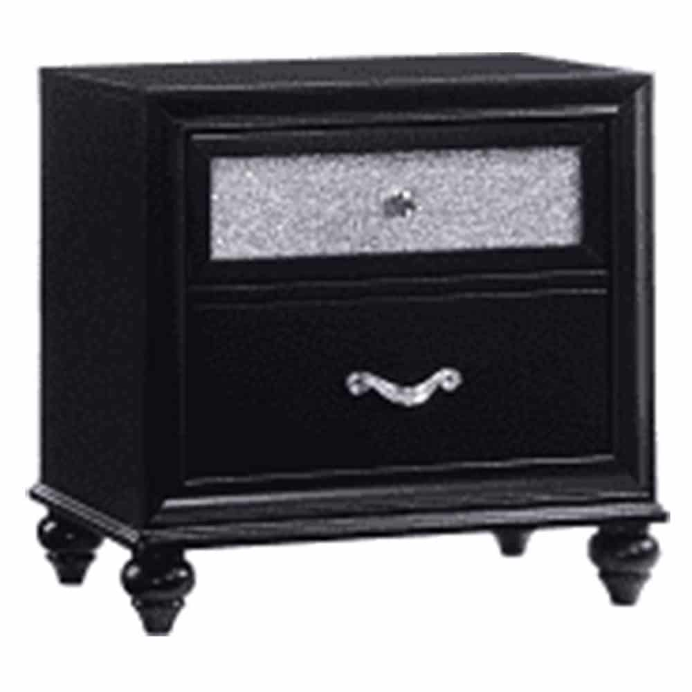 BARZINI 2-DRAWER NIGHTSTAND IN BLACK