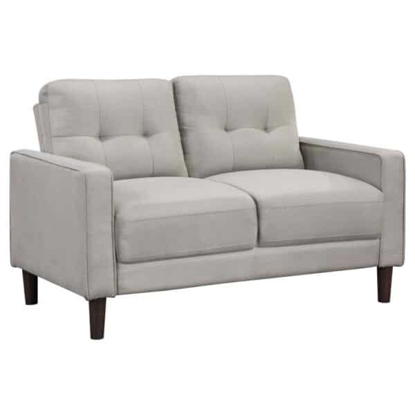 BOWEN UPHOLSTERED TRACK ARM TUFTED LOVESEAT, BEIGE