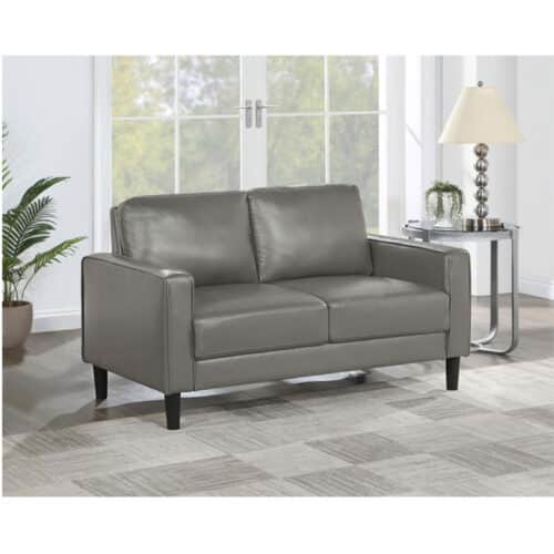 RUTH UPHOLSTERED TRACK ARM LOVESEAT, GREY