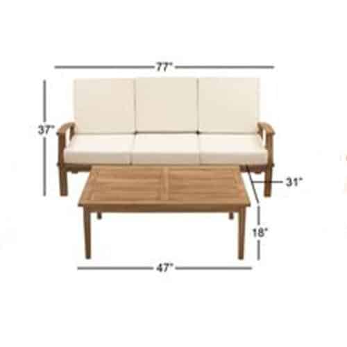 47″ TEAK COFFEE TABLE