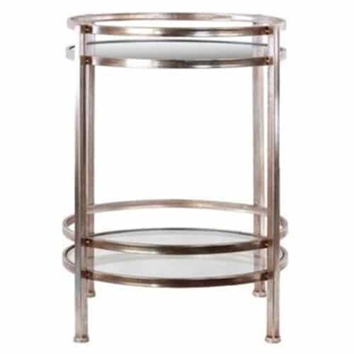 BEVELED MIRROR TOP SMALL TABLE