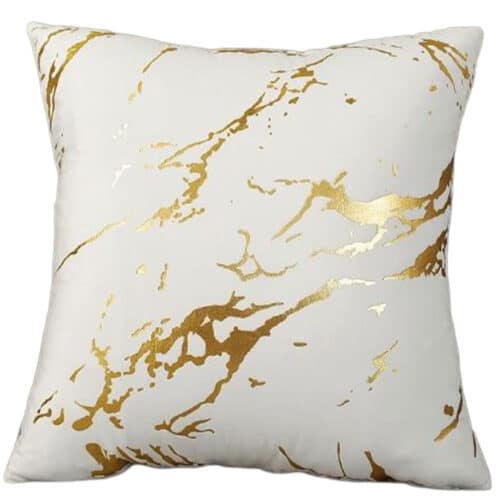 VELVET GOLD MARBLE PATTERN PILLOW COVER , 20X20