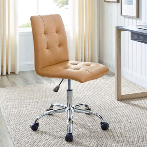 PRIM ARMLESS MID BACK OFFICE CHAIR IN TAN
